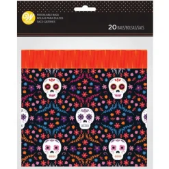 Emballage Alimentaire*WILTON Sachet Bonbon Fête des Morts Mexique Halloween (x20)