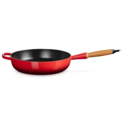 Sauteuses*LE CREUSET Sauteuse en Fonte 28 cm Cerise avec Manche en Bois Signature