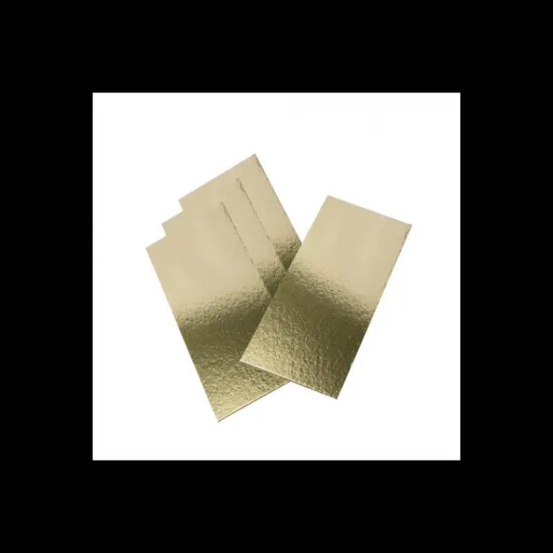 Présentoirs Pour Gâteaux*CUISINEADDICT Semelle à Bûche 100x10cm Or Bords Droits (x50)