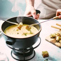Appareil À Raclette, Appareil À Fondue*EMILE HENRY Service à Fondue en Céramique Ø 22 cm Ardoise