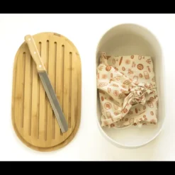 Sac En Tissu|Conservation*PEBBLY Set Boîte à Pain Métal et Bambou 4 Pièces