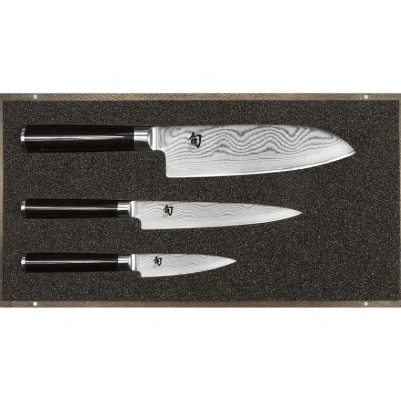 Couteau D'office|Couteau Santoku*KAI Set Couteau d'Office, Couteau Universel et Couteau Santoku Shun Classic Damas