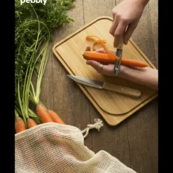 Planches À Découper*PEBBLY Set Planche à Découper Bambou 4 Pièces