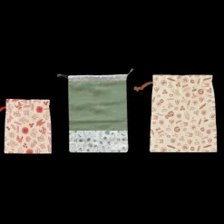 Sac En Tissu*PEBBLY Set Zéro Déchet Coton Bio 3 Pièces