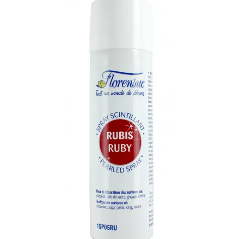 Spray Alimentaire|Colorants Alimentaires*FLORENSUC Spray Alimentaire Scintillant Rubis 250 ml
