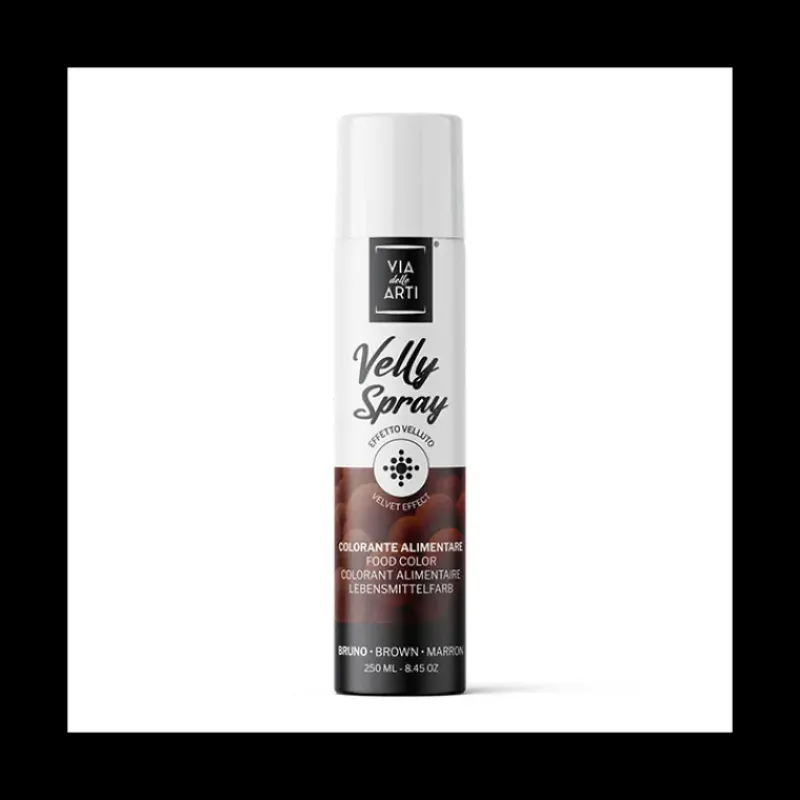 Spray Alimentaire|Colorants Alimentaires*VELLY SPRAY Spray Velours Brun (Chocolat) 250 ml Colorant Alimentaire Pro