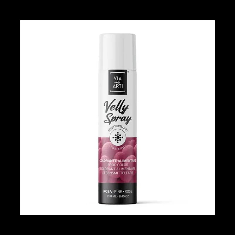 Spray Alimentaire|Colorants Alimentaires*VELLY SPRAY Spray Velours Rose 250 ml Colorant Alimentaire Pro