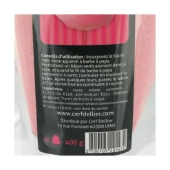 Décoration Comestible*PATISDECOR Sucre Barbe à Papa Fraise 400 g Patisdécor