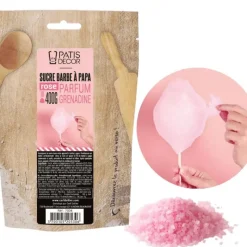 Préparation Pâtisserie|Décoration Comestible*PATISDECOR Sucre Barbe à Papa Grenadine 400 g Patisdécor