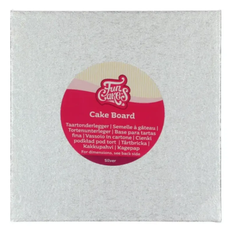 Présentoirs Pour Gâteaux*FUNCAKES Support Gâteau Carré 12,5 x 0,4 cm Argenté