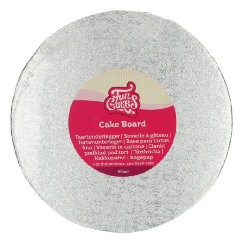 Présentoirs Pour Gâteaux*FUNCAKES Support Gâteau Rond Ø27.5 x 0,4 cm Argenté