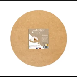 Présentoirs Pour Gâteaux*SCRAPCOOKING Supports à Gâteaux Kraft et Blanc Rond 24 cm (x5)