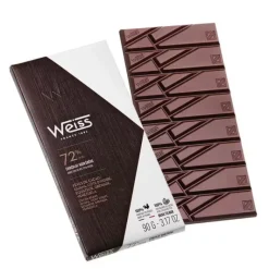 Chocolats À Offrir|Confiserie*WEISS Tablette de Chocolat Noir Ebène 72% 90 g