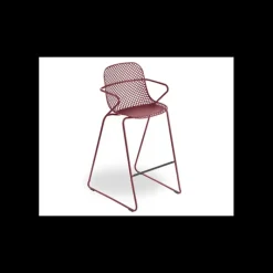 Mobilier Terrasse Restaurant*GROSFILLEX Tabouret en Acier avec Assise Résine Rouge Bossa Nova Ramatuelle 73’