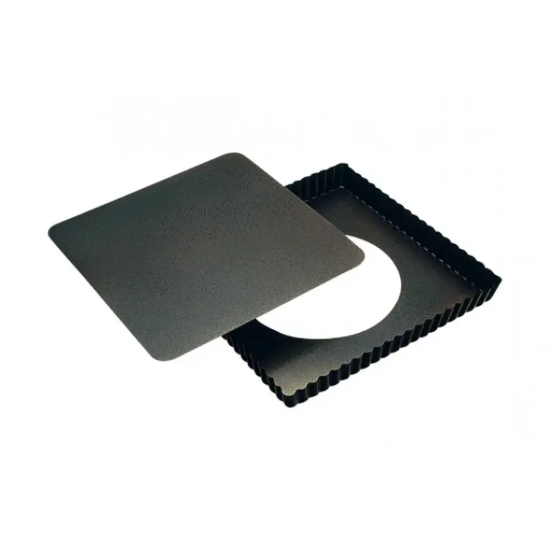 Moule Anti-adhésif|Moules À Gâteaux*GOBEL Tarte Carrée bord Cannelé fond mobile