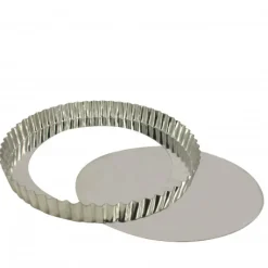 Moule Fer Blanc|Moules À Gâteaux*MALLARD FERRIERE Tourtière Cannelée Fond Amovible 30 cm x H 2,5 cm