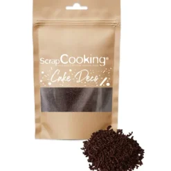 Décoration Comestible*SCRAPCOOKING Vermicelles Chocolat Noir en Sucre 70 g