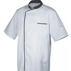 Veste De Cuisine*ROBUR Veste de Cuisine Mixte Blanche/Parement Gris ENERGY T.5