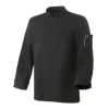 Veste De Cuisine*ROBUR Veste de Cuisine Mixte Noire Parement NERO T.0 manches longues