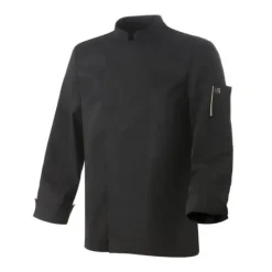Veste De Cuisine*ROBUR Veste de Cuisine Mixte Noire Parement NERO T.6 manches longues