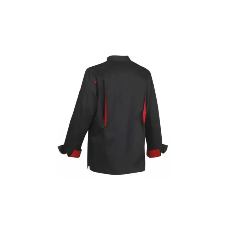 Veste De Cuisine*ROBUR Veste de Cuisine Mixte Noire/Rouge BOKO T.3