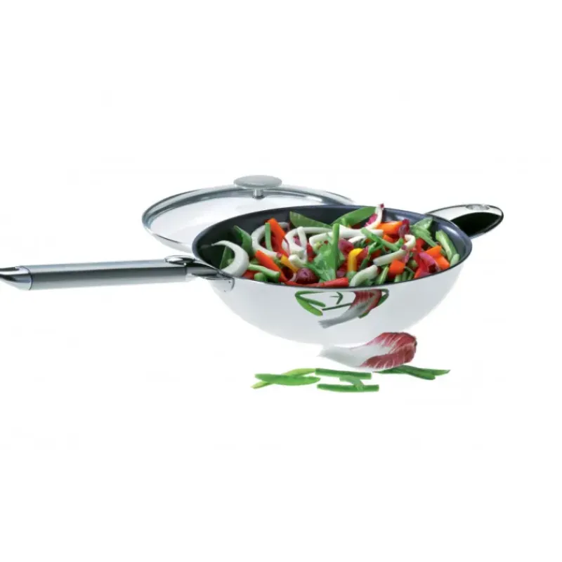 Woks*CRISTEL Wok Casteline Ø 28 cm Manche Amovible Anti-Adhésif Inox