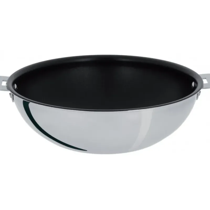 Woks*CRISTEL Wok Casteline Ø 24 cm Manche Amovible Anti-Adhésif Inox